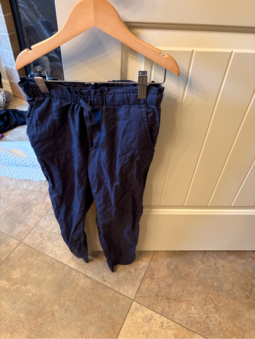 Girls Navy Casual Drawstring Pants